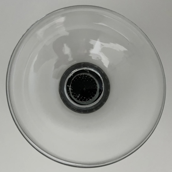 Hand Blown Glass Bowl with Black Ball Stand - 6” Diameter x 4” High - Picture 7 of 8